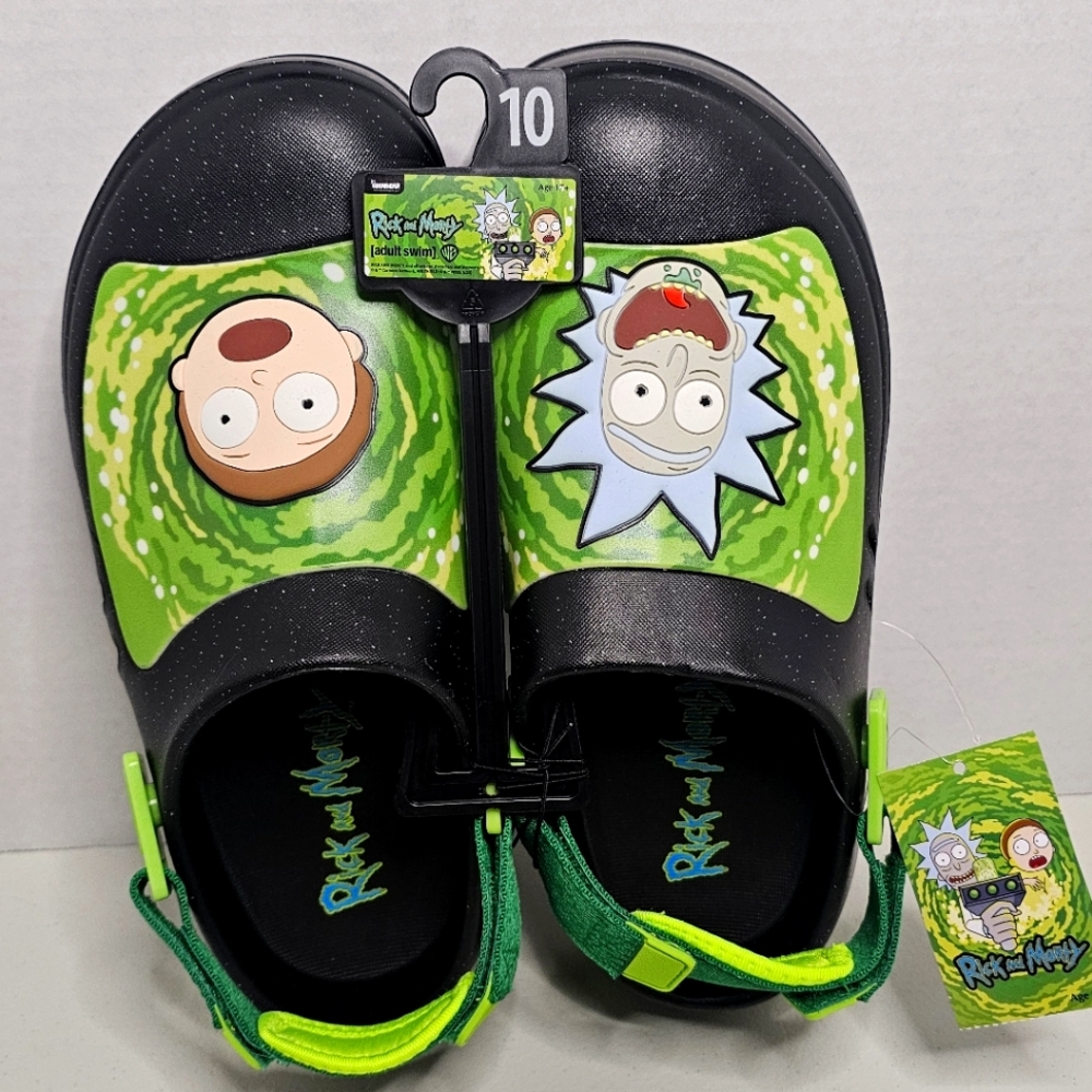 Rick And Morty Graphic Clogs Mens Size 10